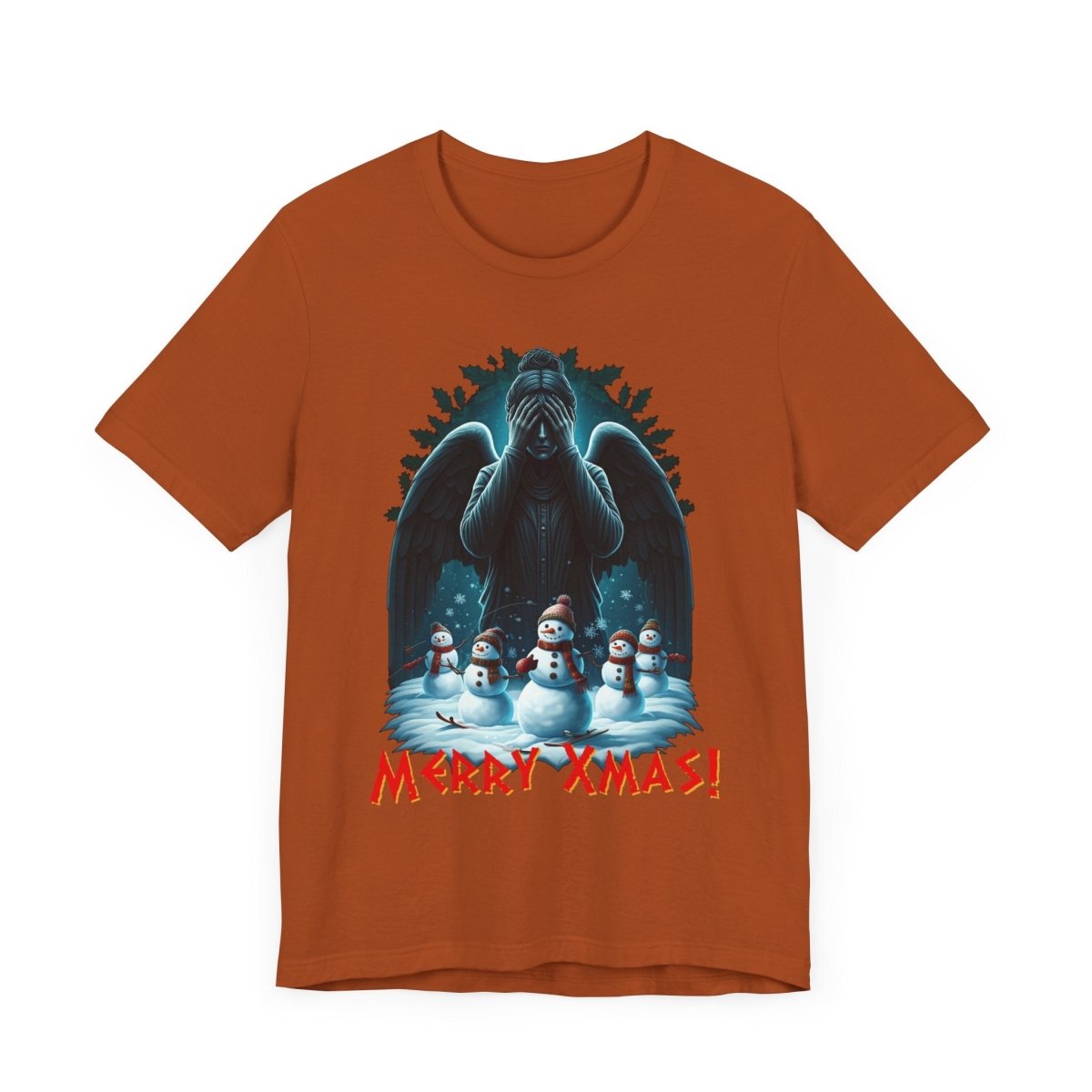 Weeping Angel with Snowmen - Heavy Cotton T-shirt - soapbox169 - A Little Gift Shop