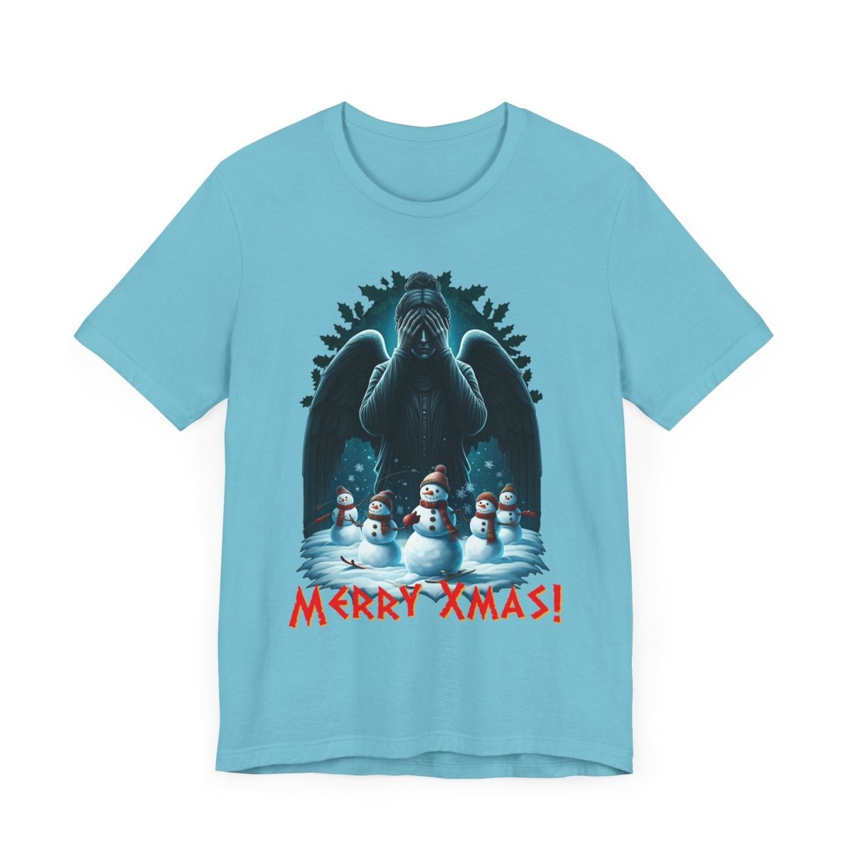 Weeping Angel with Snowmen - Heavy Cotton T-shirt - soapbox169 - A Little Gift Shop