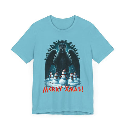 Weeping Angel with Snowmen - Heavy Cotton T-shirt - soapbox169 - A Little Gift Shop