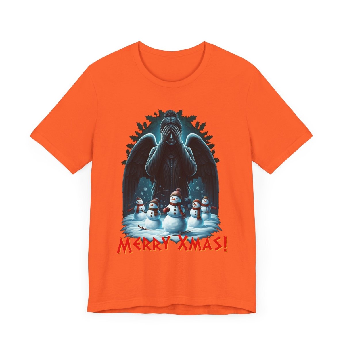 Weeping Angel with Snowmen - Heavy Cotton T-shirt - soapbox169 - A Little Gift Shop