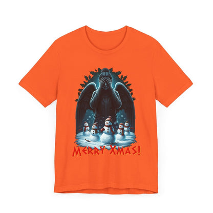 Weeping Angel with Snowmen - Heavy Cotton T-shirt - soapbox169 - A Little Gift Shop