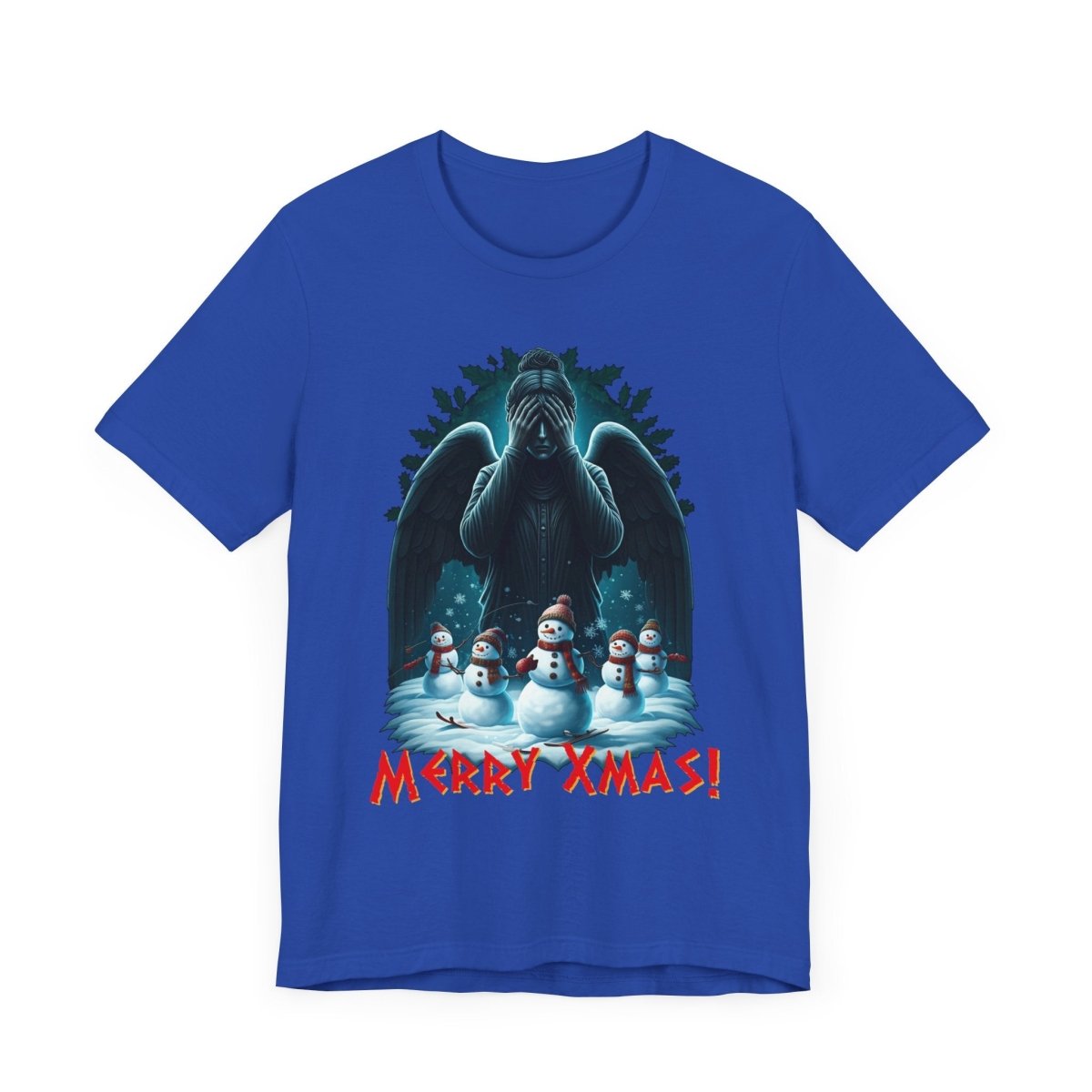 Weeping Angel with Snowmen - Heavy Cotton T-shirt - soapbox169 - A Little Gift Shop