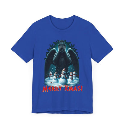 Weeping Angel with Snowmen - Heavy Cotton T-shirt - soapbox169 - A Little Gift Shop