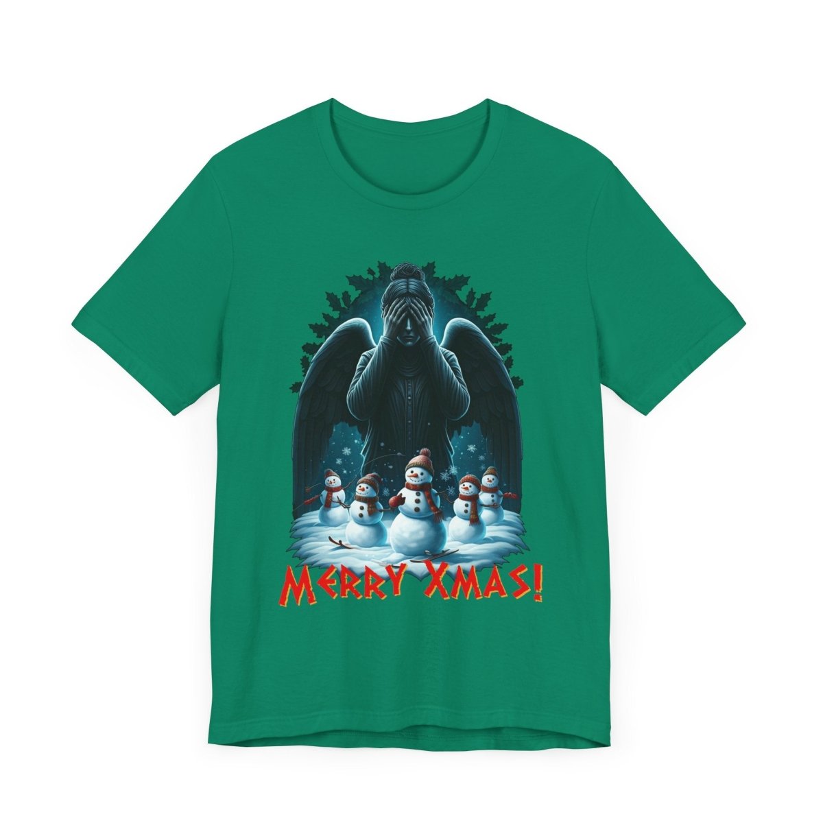 Weeping Angel with Snowmen - Heavy Cotton T-shirt - soapbox169 - A Little Gift Shop