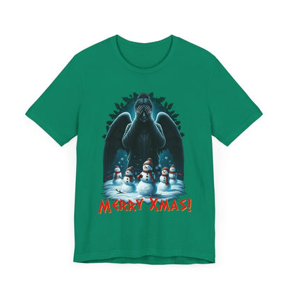 Weeping Angel with Snowmen - Heavy Cotton T-shirt - soapbox169 - A Little Gift Shop