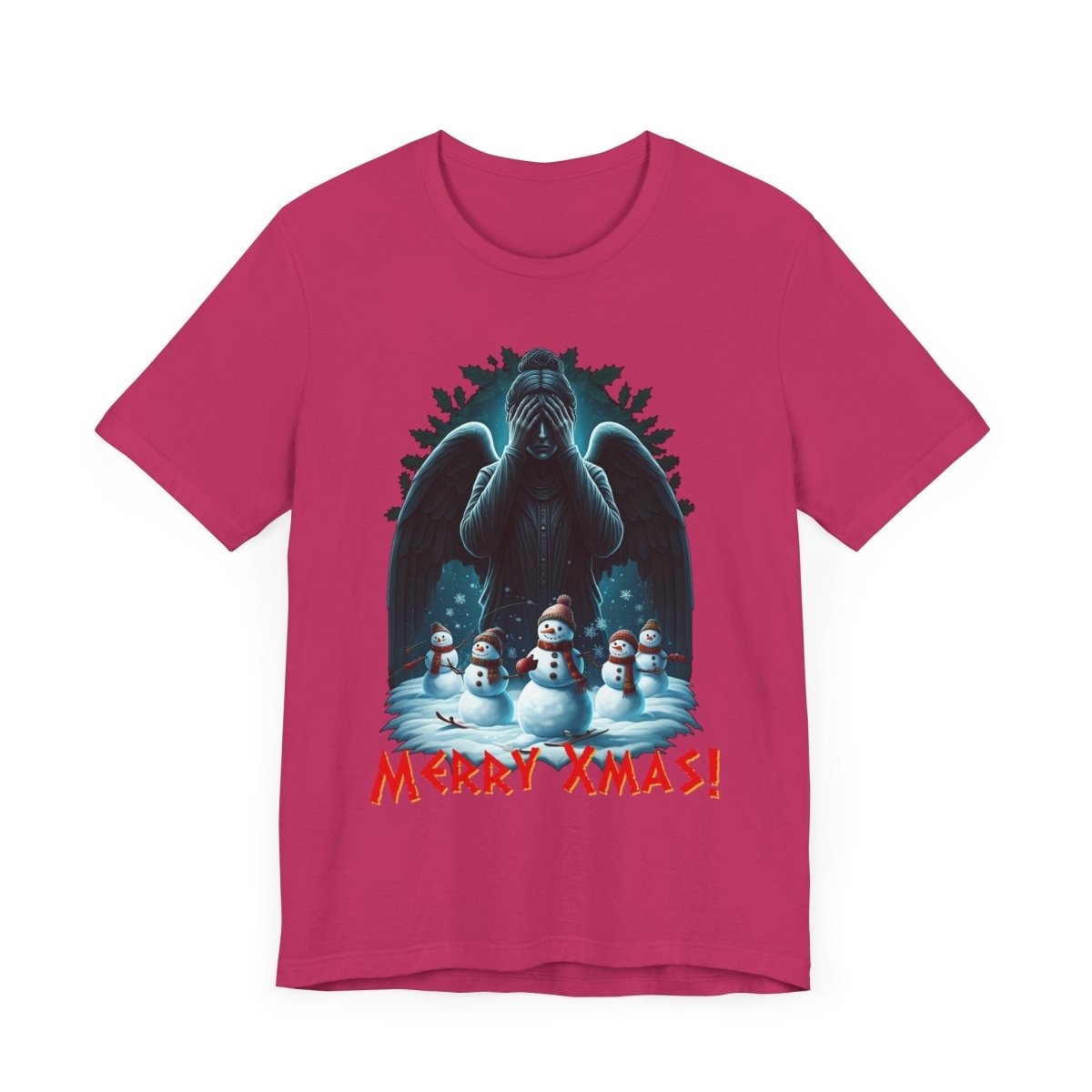 Weeping Angel with Snowmen - Heavy Cotton T-shirt - soapbox169 - A Little Gift Shop