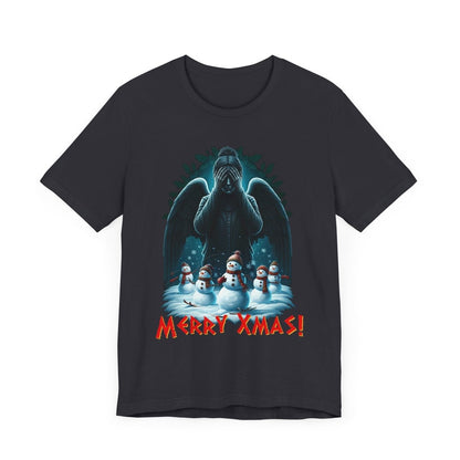 Weeping Angel with Snowmen - Heavy Cotton T-shirt - soapbox169 - A Little Gift Shop