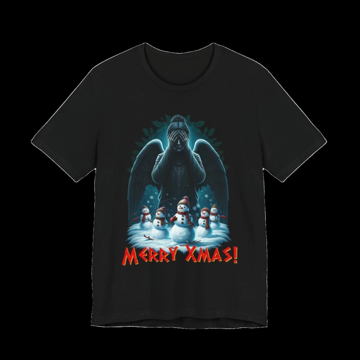 Weeping Angel with Snowmen - Heavy Cotton T-shirt - soapbox169 - A Little Gift Shop