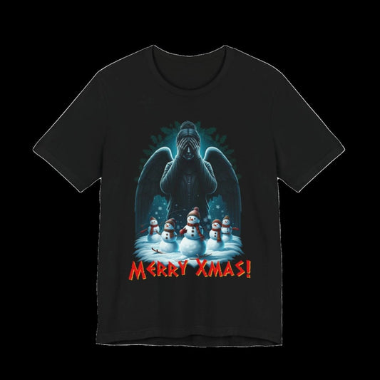Weeping Angel with Snowmen - Heavy Cotton T-shirt - soapbox169 - A Little Gift Shop